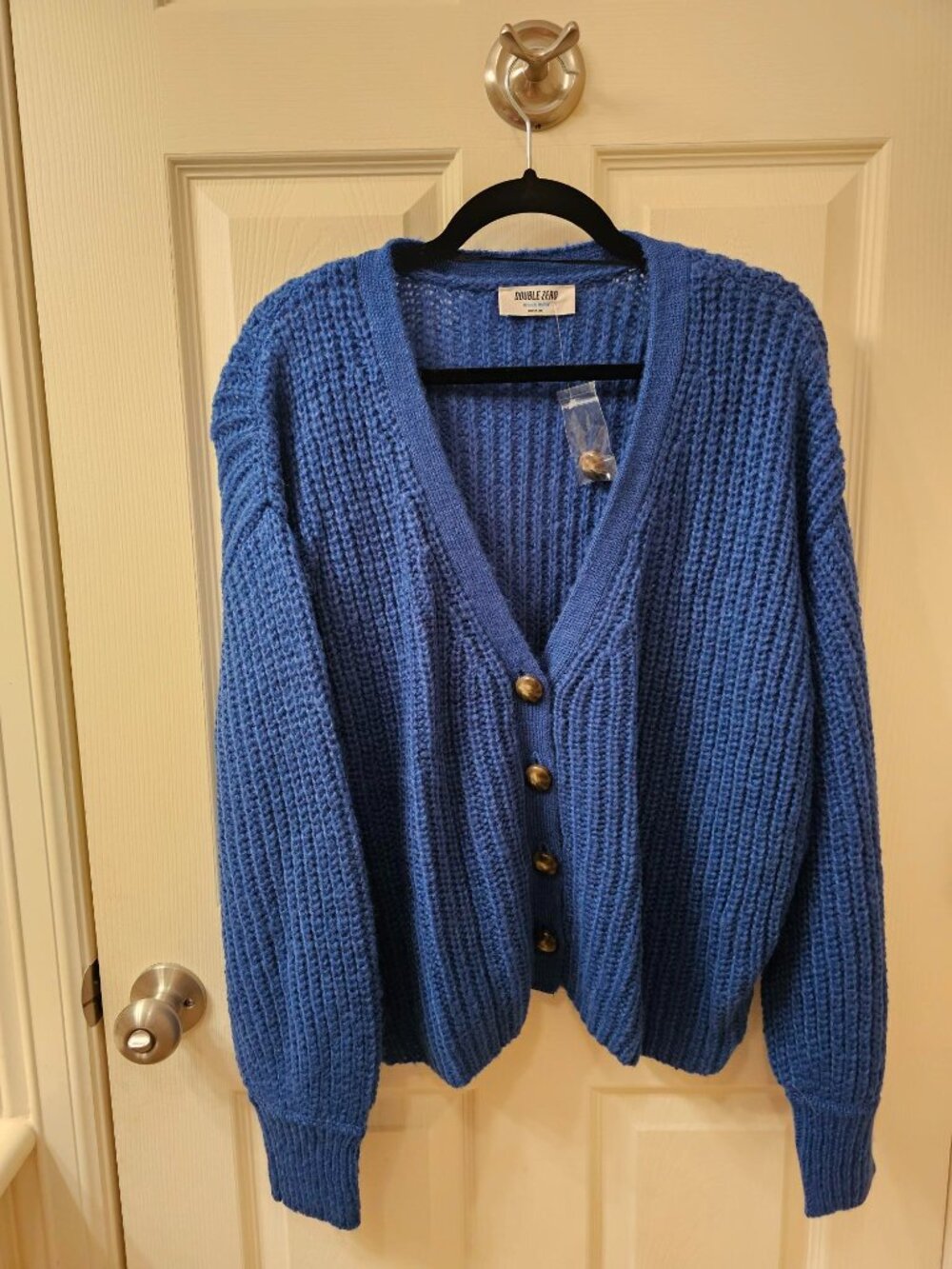 NWOT Double Zero Medium Teal Blue Cardigan